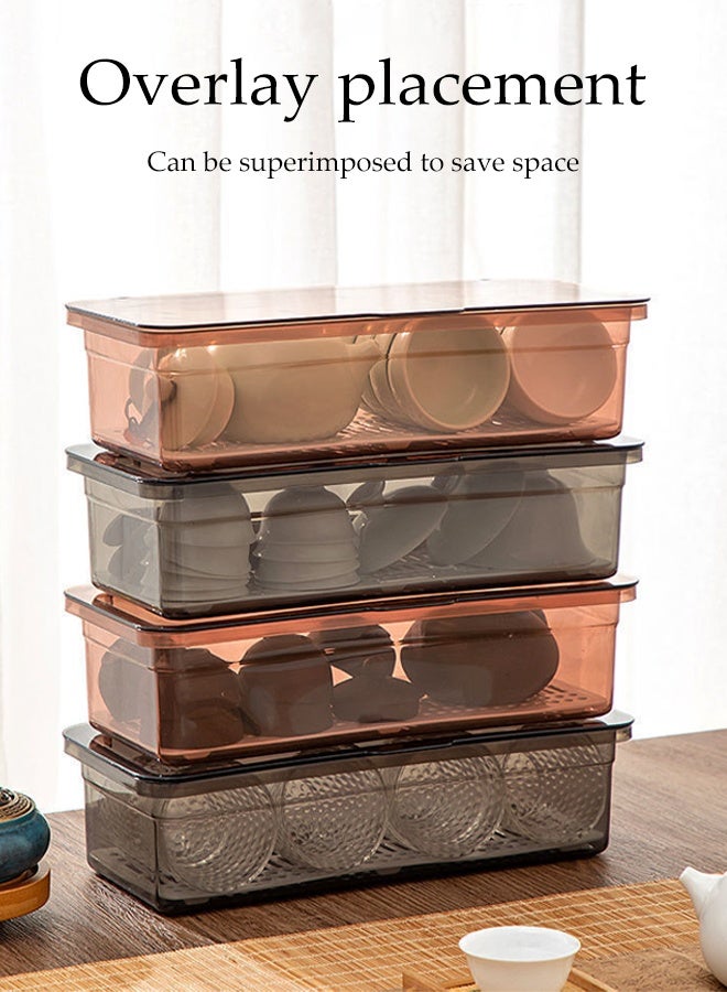 Transparent Organizers for Cups & Spoons,Stackable Organizer Bin with Lid, Plastic Organizer Containers for Food,Multi-purpose Storage Box for  Homes, Offices, Kitchens and Pantries (2 Pack) - Image 5